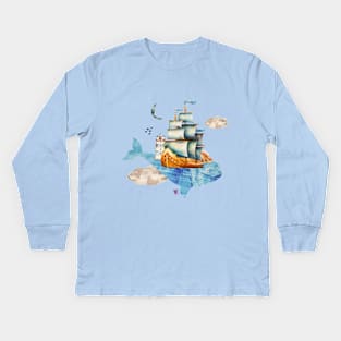 Flying boat Kids Long Sleeve T-Shirt